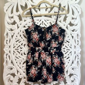 Lucca Couture Black Floral Romper